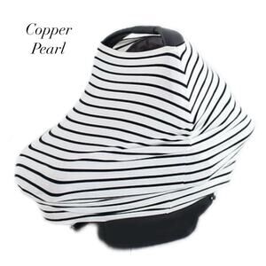 Copper Pearl City White Black Stripe Car Seat Nursing Multi-Use Cover NEW OS
